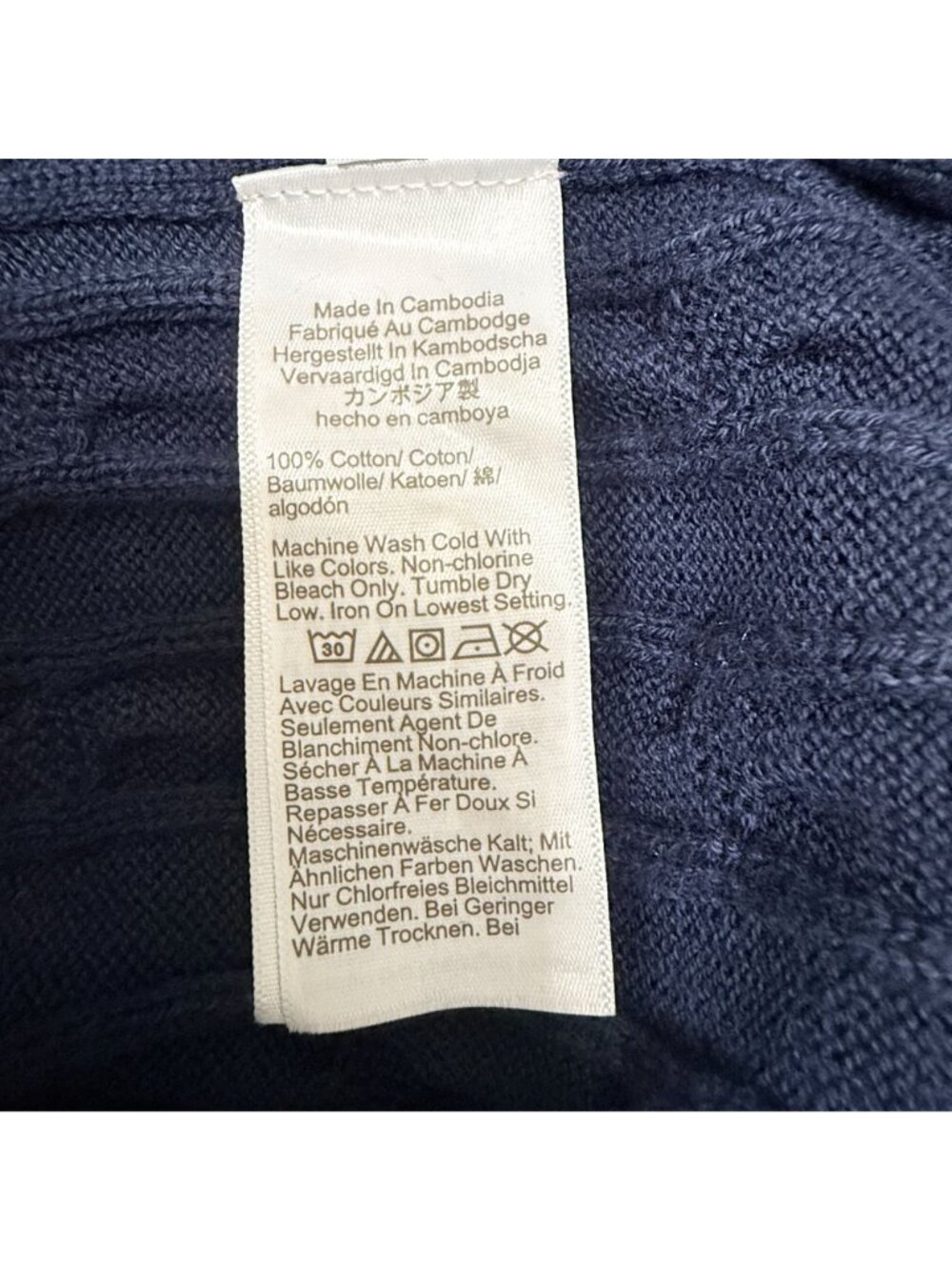 J.Crew Men's Navy Cable-Knit Crewneck Sweater XL 100% Cotton Style #BV493 - Picture 6 of 14